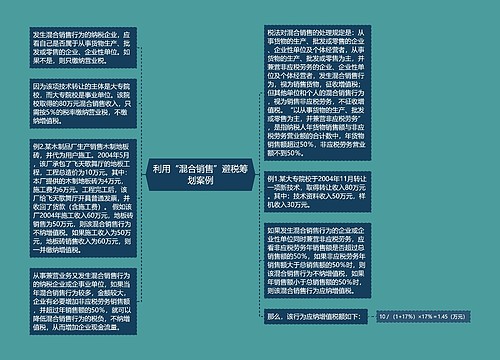 利用“混合销售”避税筹划案例
