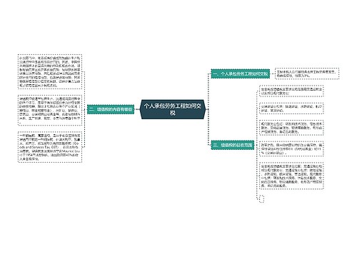个人承包劳务工程如何交税