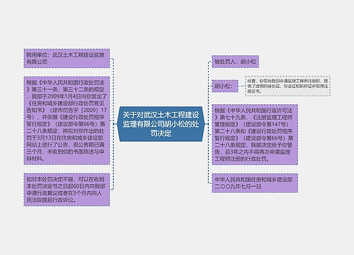 关于对武汉土木工程建设监理有限公司胡小松的处罚决定