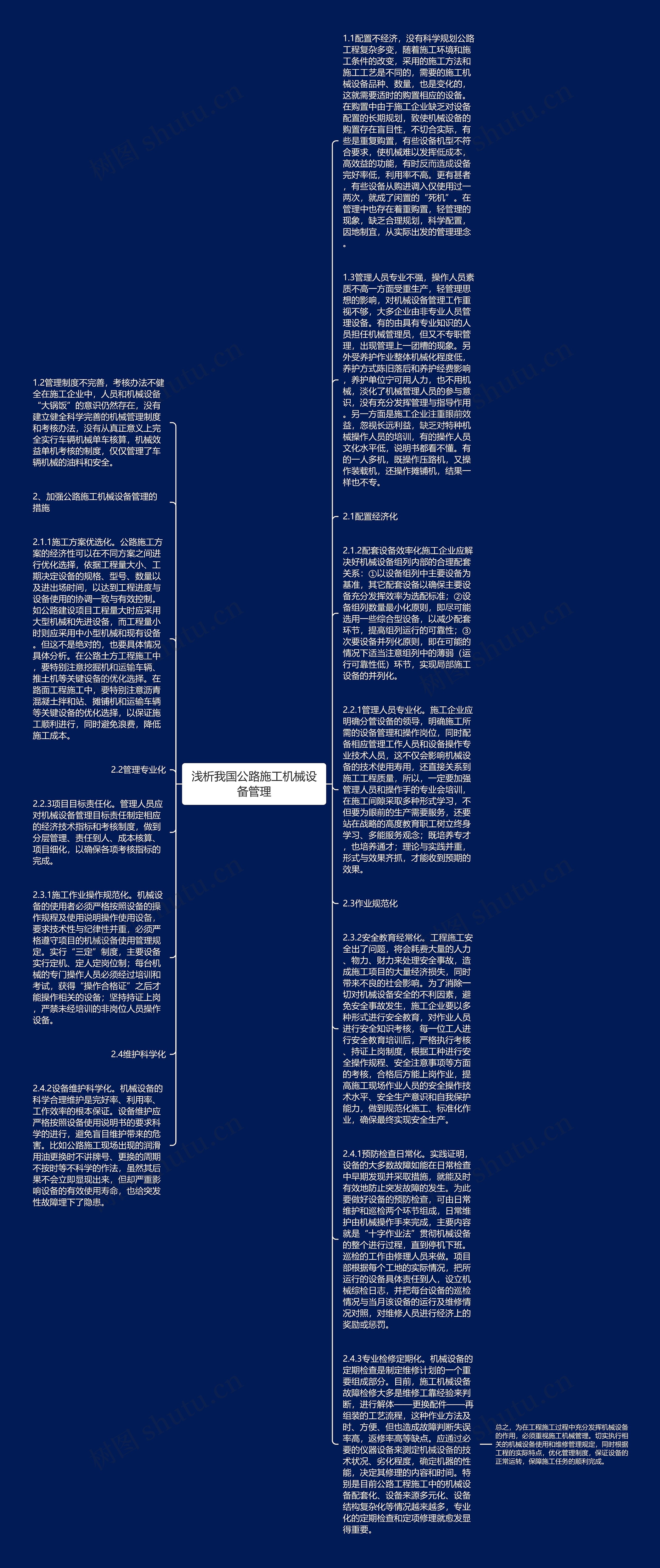 浅析我国公路施工机械设备管理思维导图