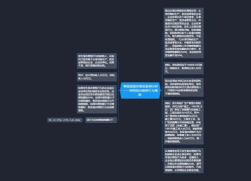  增值税税务筹划案例分析——利用混合销售行为筹划 