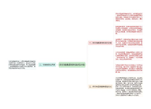 折价销售原材料如何计税