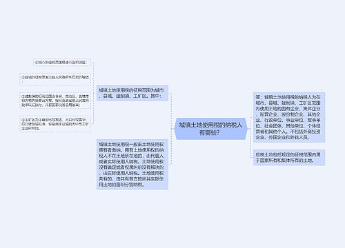 城镇土地使用税的纳税人有哪些？