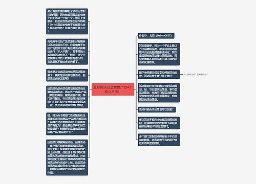 互联网活动运营推广的4个核心方法！