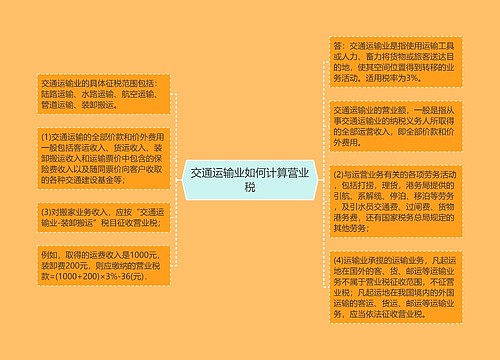 交通运输业如何计算营业税