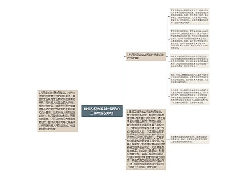 营业税税收筹划――常见的三种营业税筹划