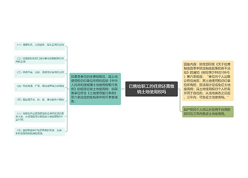 已售给职工的住房还需缴纳土地使用税吗