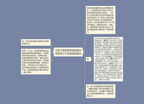 三部门就修改资源税暂行条例等三个行政法规答问