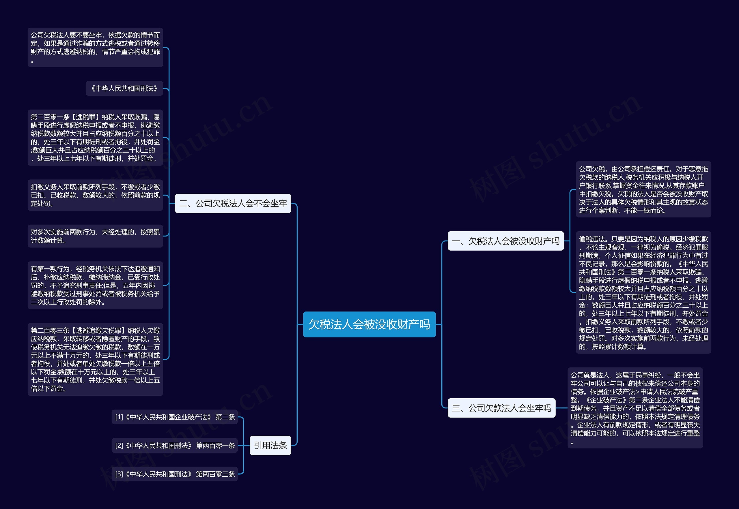 欠税法人会被没收财产吗思维导图