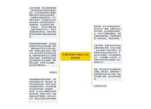 不满开发商补充条款 业主收房被拒