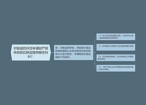 对被盗的存货申请财产损失税前扣除应提供哪些材料？