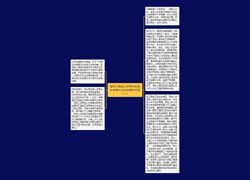 建筑工程施工合同纠纷案件审理中应当注意的问题（一）