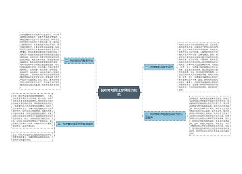 税收筹划要注意风险的防范