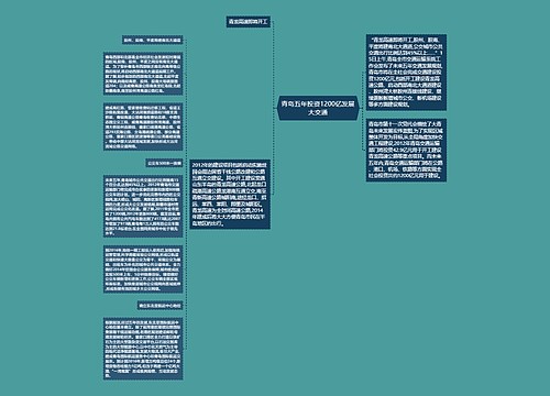 青岛五年投资1200亿发展大交通