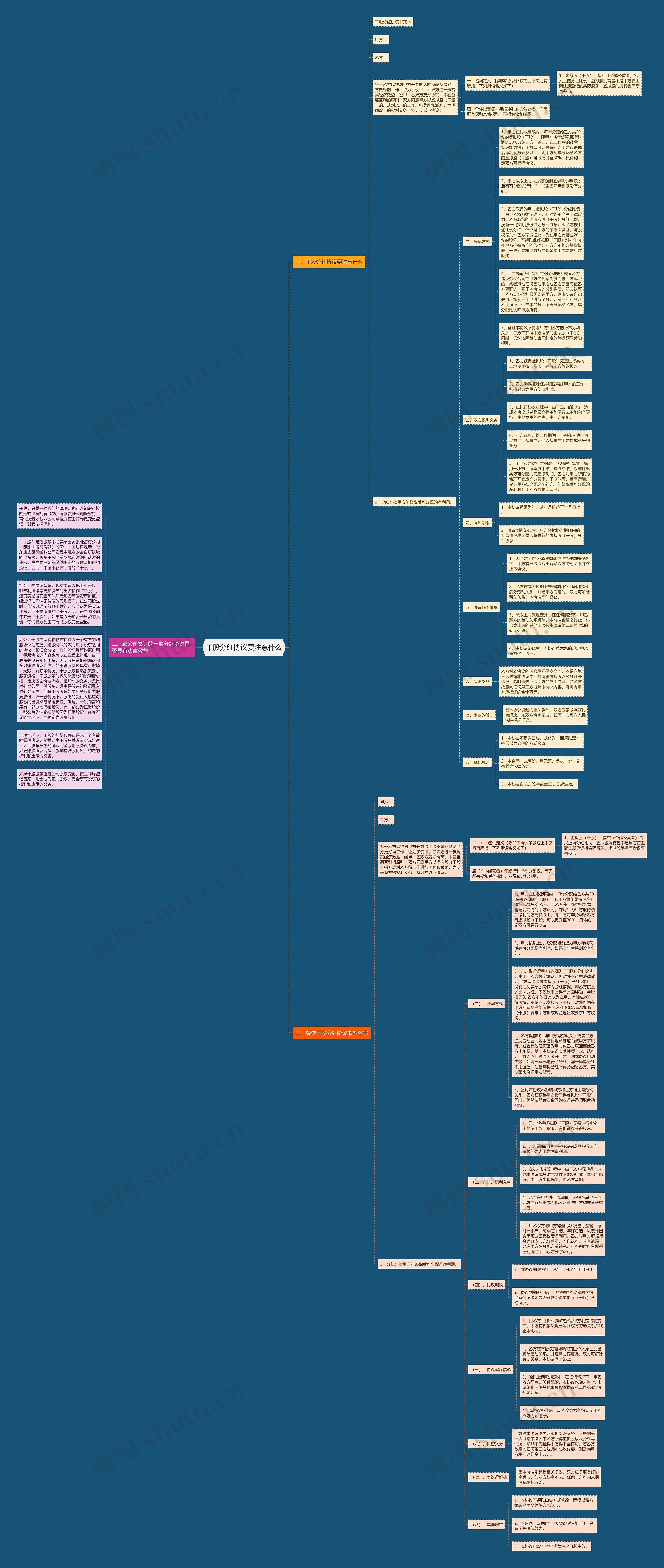 干股分红协议要注意什么思维导图