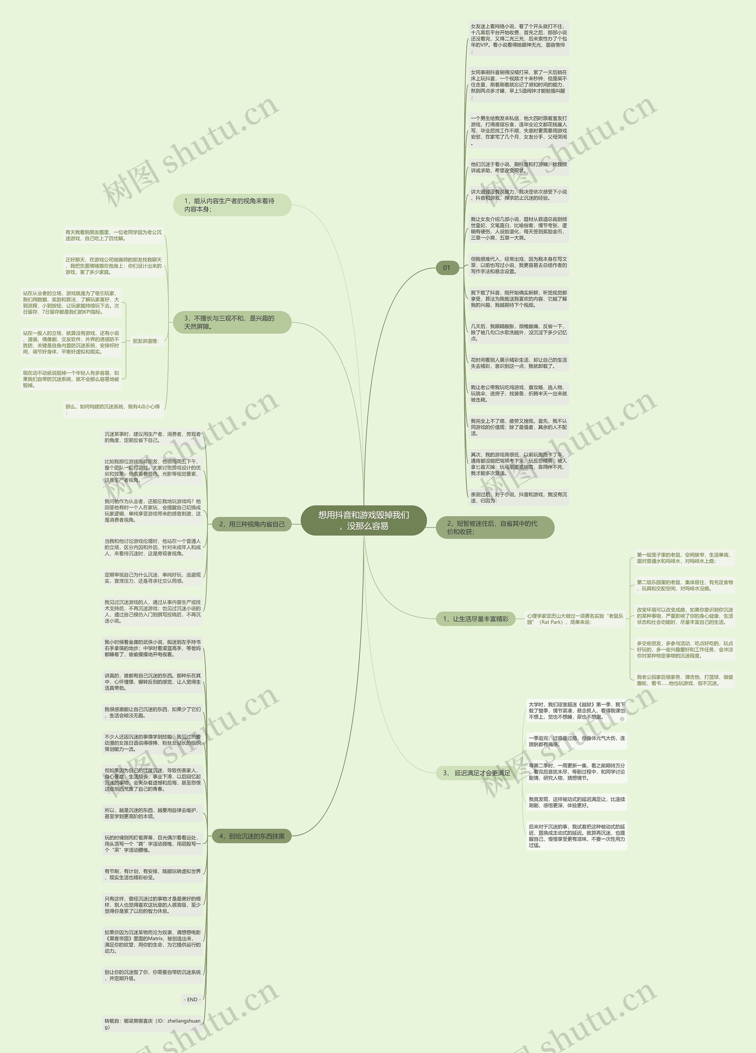 想用抖音和游戏毁掉我们，没那么容易思维导图