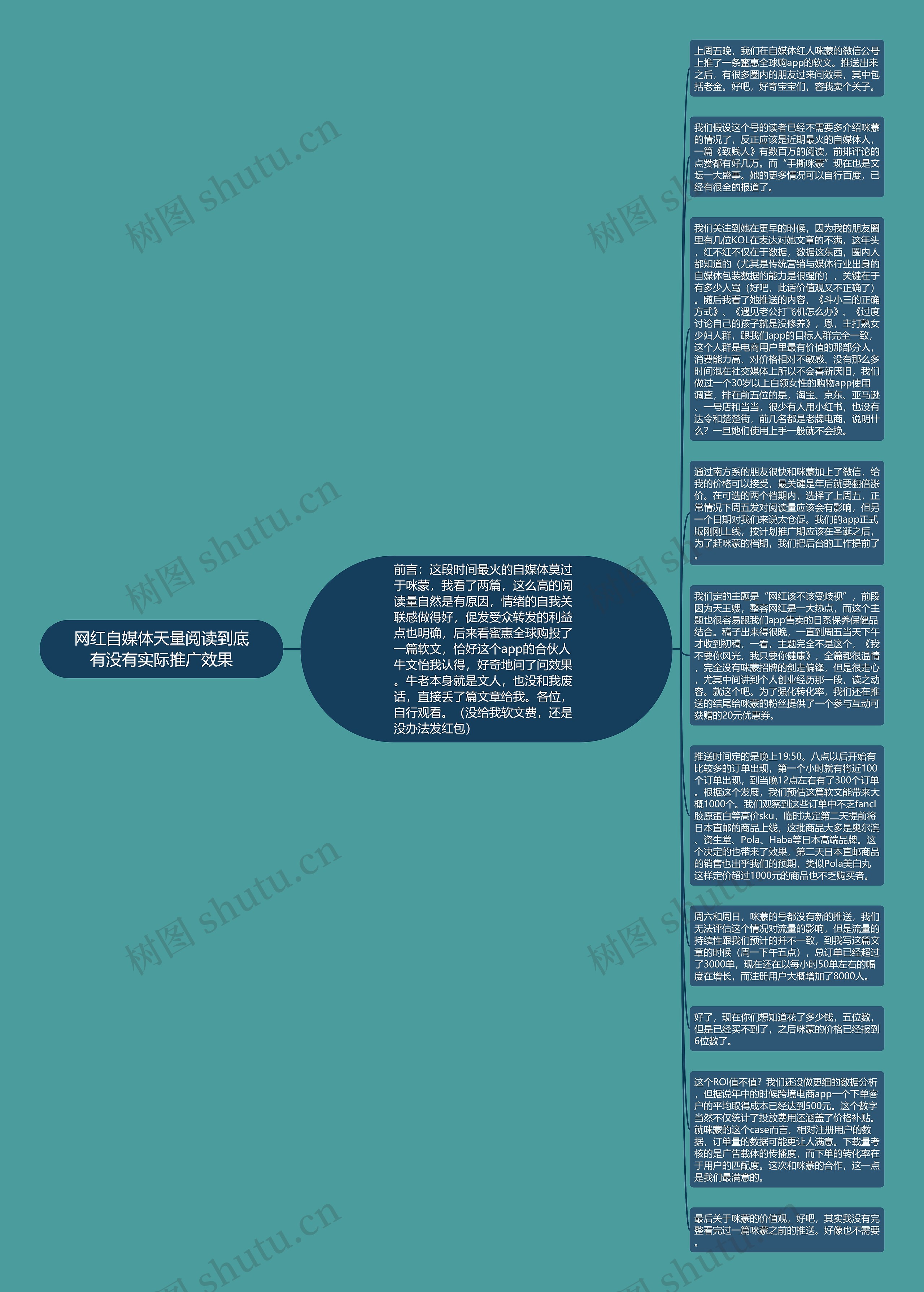 网红自媒体天量阅读到底有没有实际推广效果思维导图