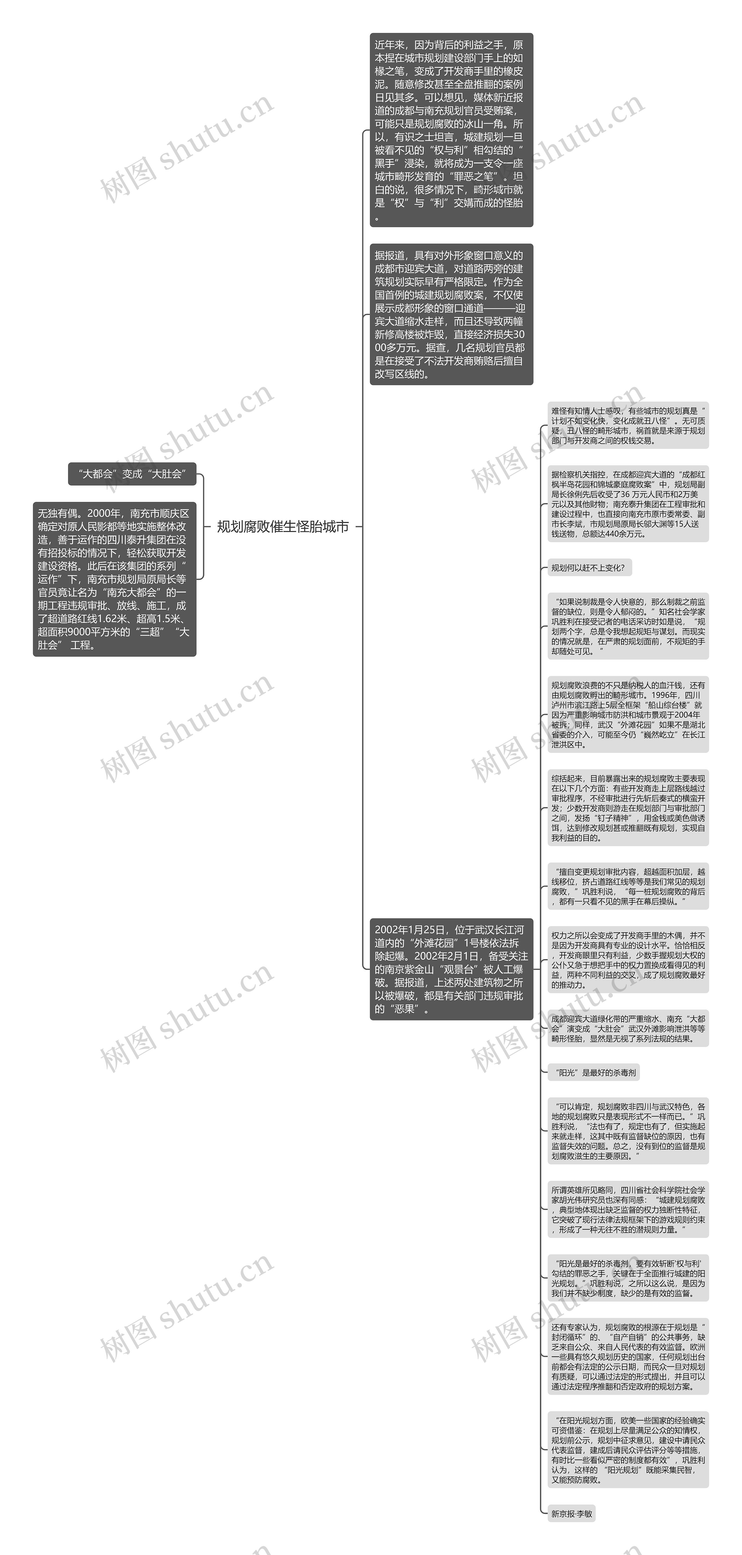 规划腐败催生怪胎城市思维导图