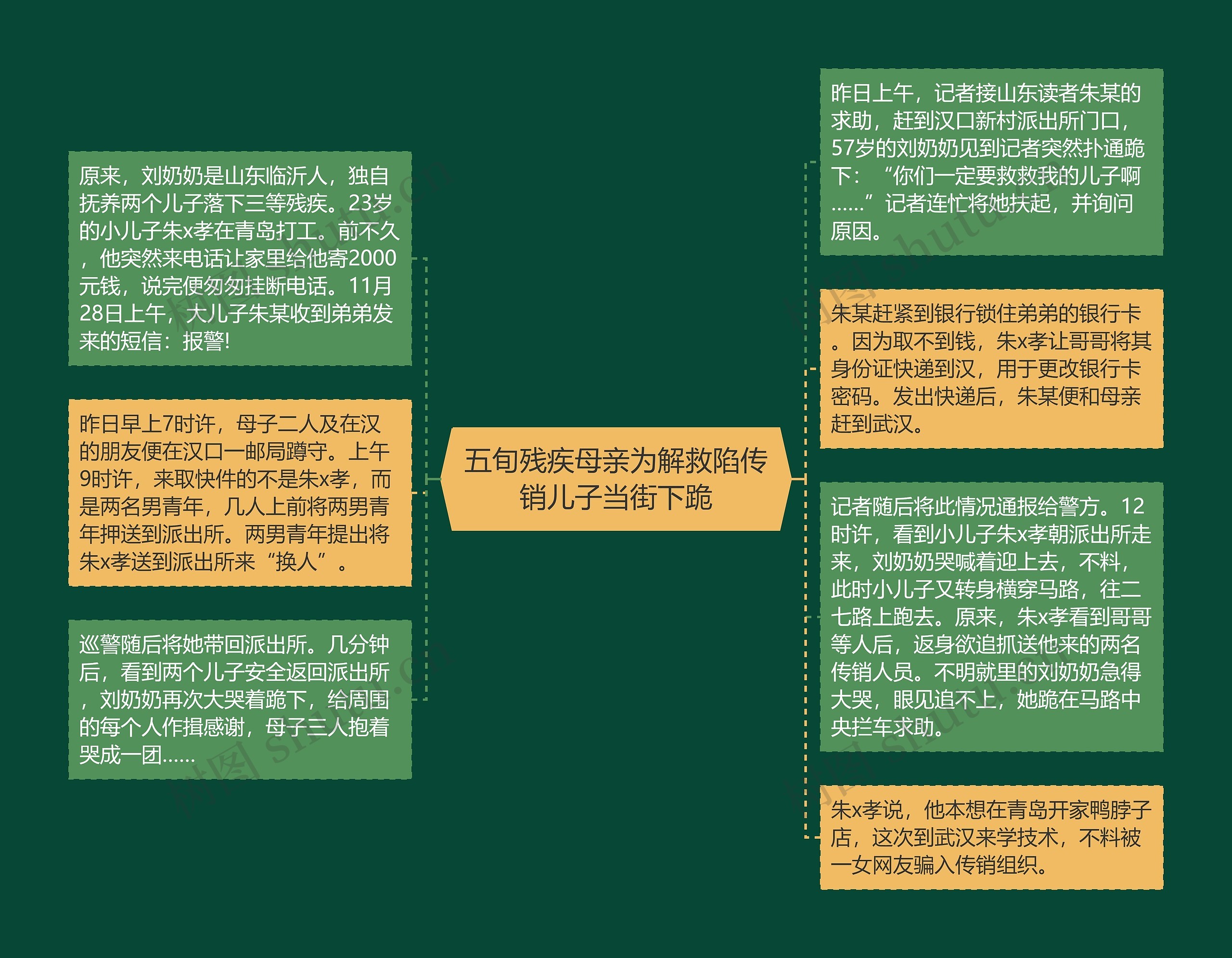 五旬残疾母亲为解救陷传销儿子当街下跪