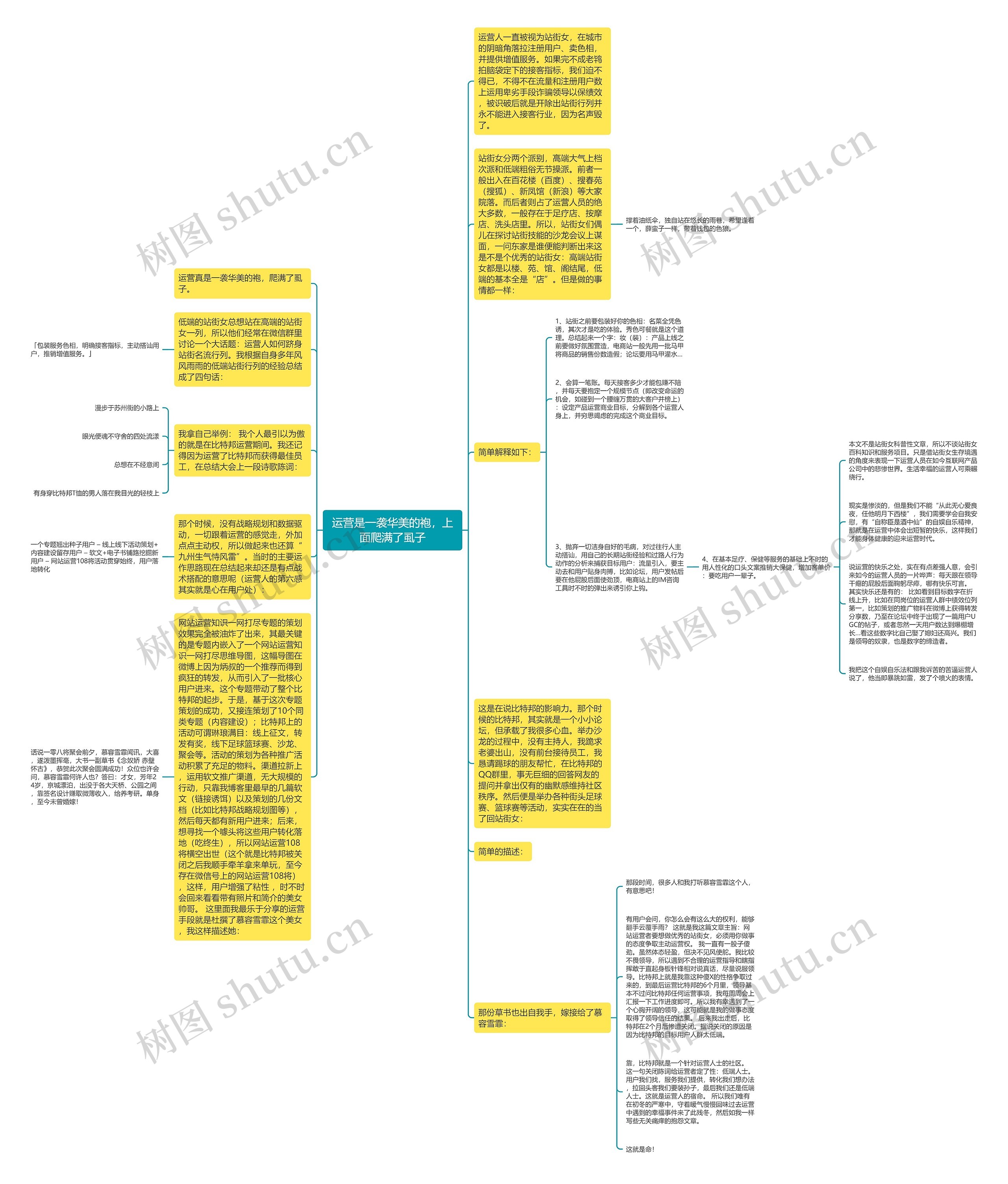 运营是一袭华美的袍，上面爬满了虱子思维导图