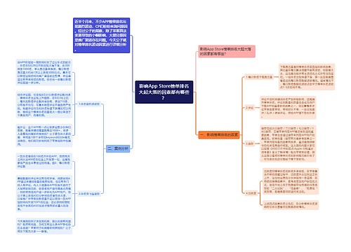 影响App Store榜单排名大起大落的因素都有哪些？