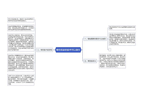 哪些国家的股市可以做空