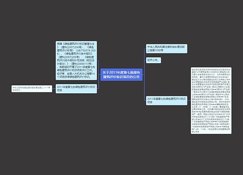 关于2011年度第七批绿色建筑评价标识项目的公告