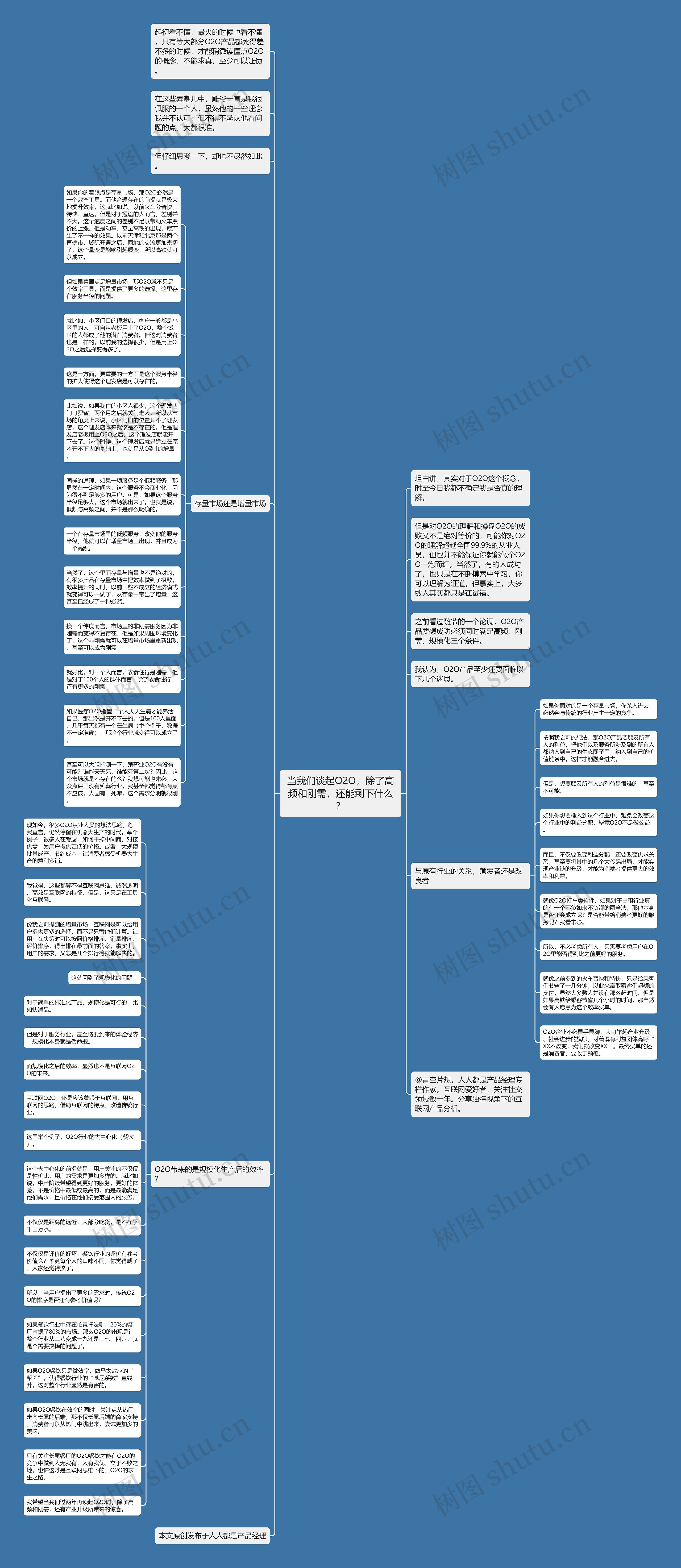 当我们谈起O2O，除了高频和刚需，还能剩下什么？思维导图