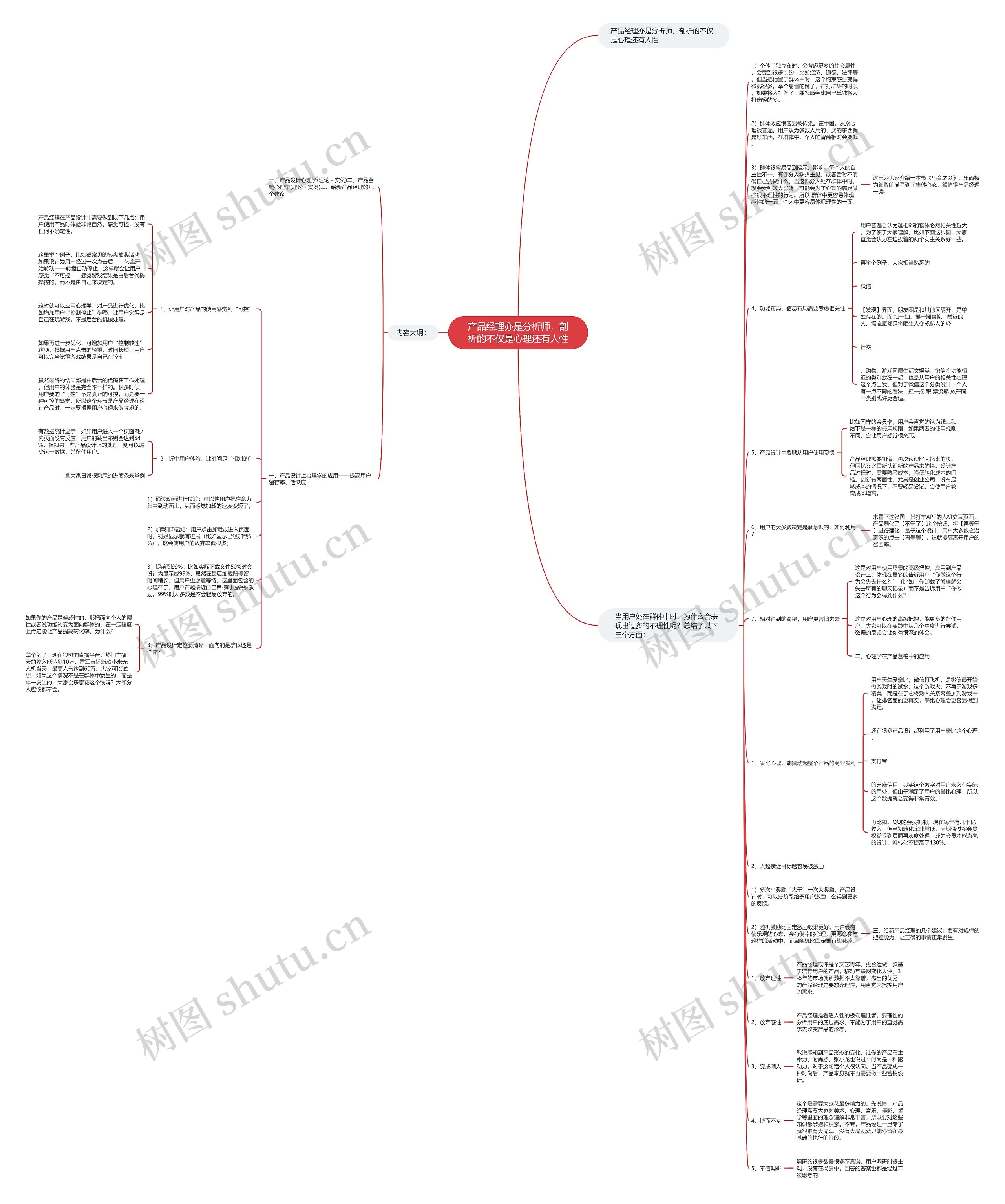 产品经理亦是分析师，剖析的不仅是心理还有人性思维导图