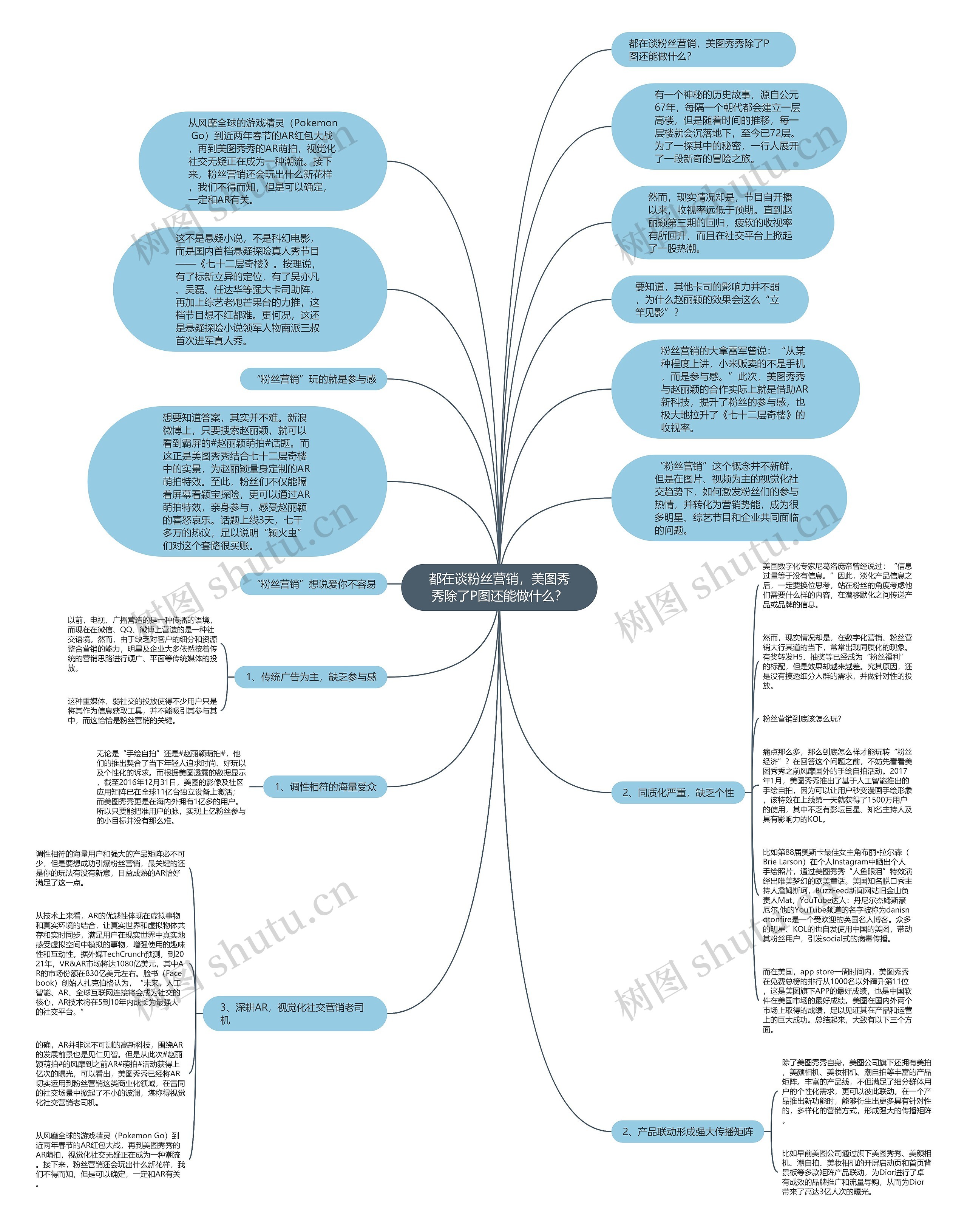 都在谈粉丝营销，美图秀秀除了P图还能做什么？思维导图