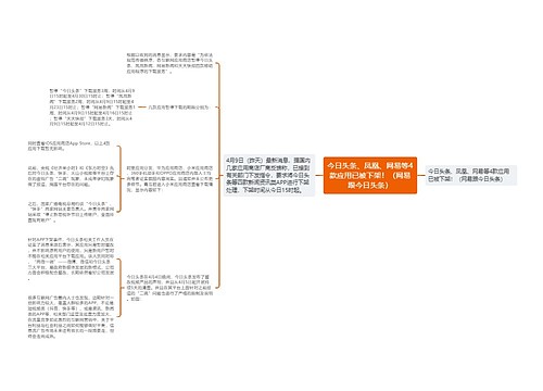 今日头条、凤凰、网易等4款应用已被下架！（网易跟今日头条）