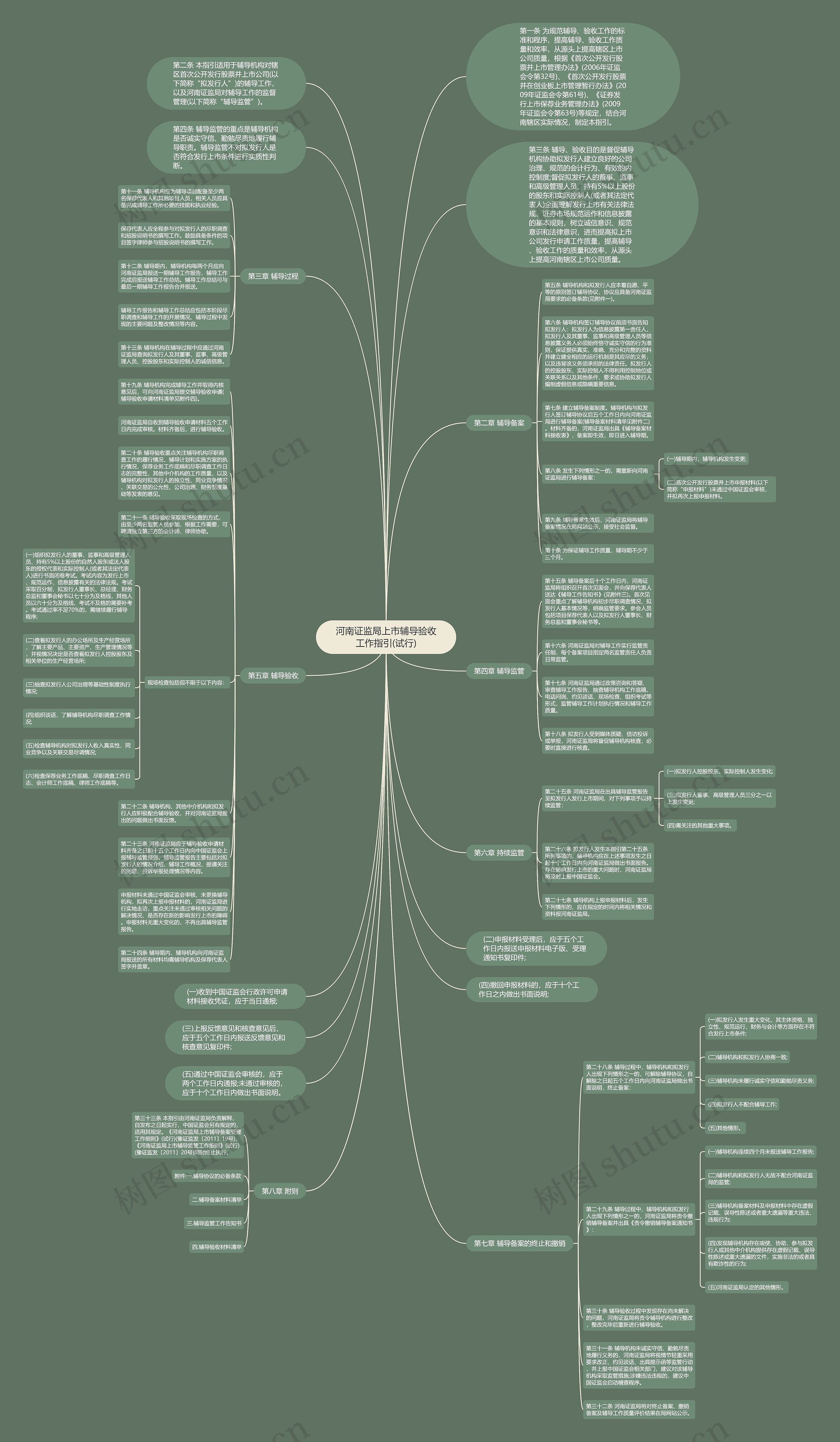 河南证监局上市辅导验收工作指引(试行)思维导图