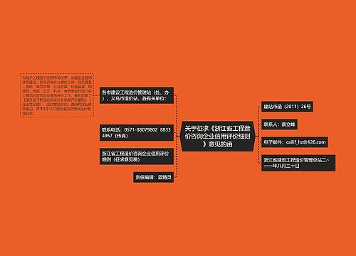 关于征求《浙江省工程造价咨询企业信用评价细则》意见的函 关于征求《浙江省工程造价咨询企业信用评价细则》意见的函