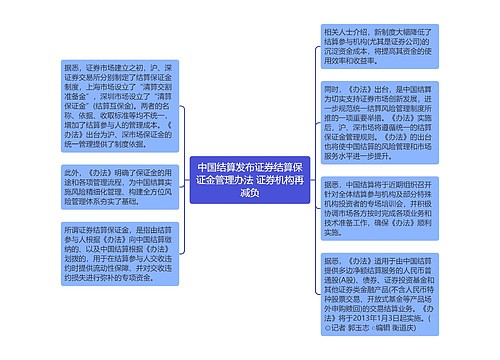 中国结算发布证券结算保证金管理办法 证券机构再减负