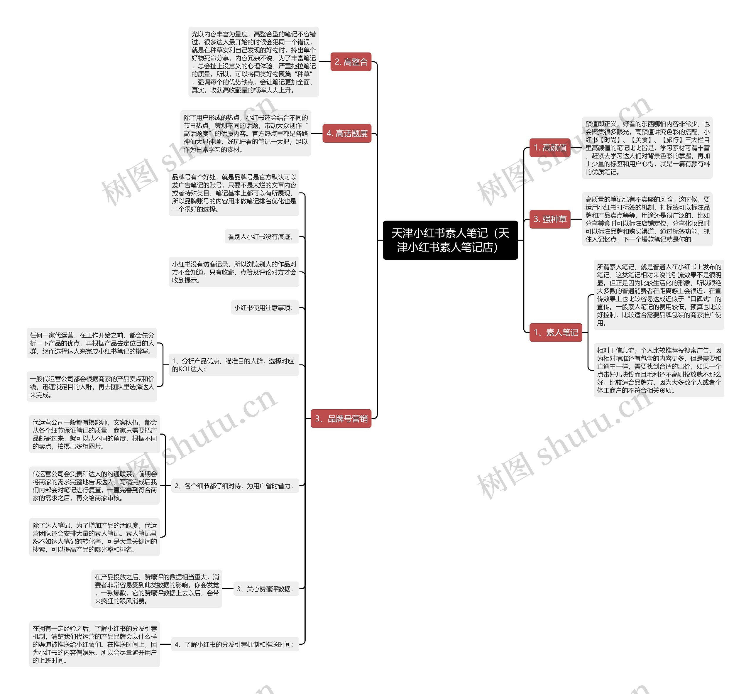 天津小红书素人笔记（天津小红书素人笔记店）思维导图