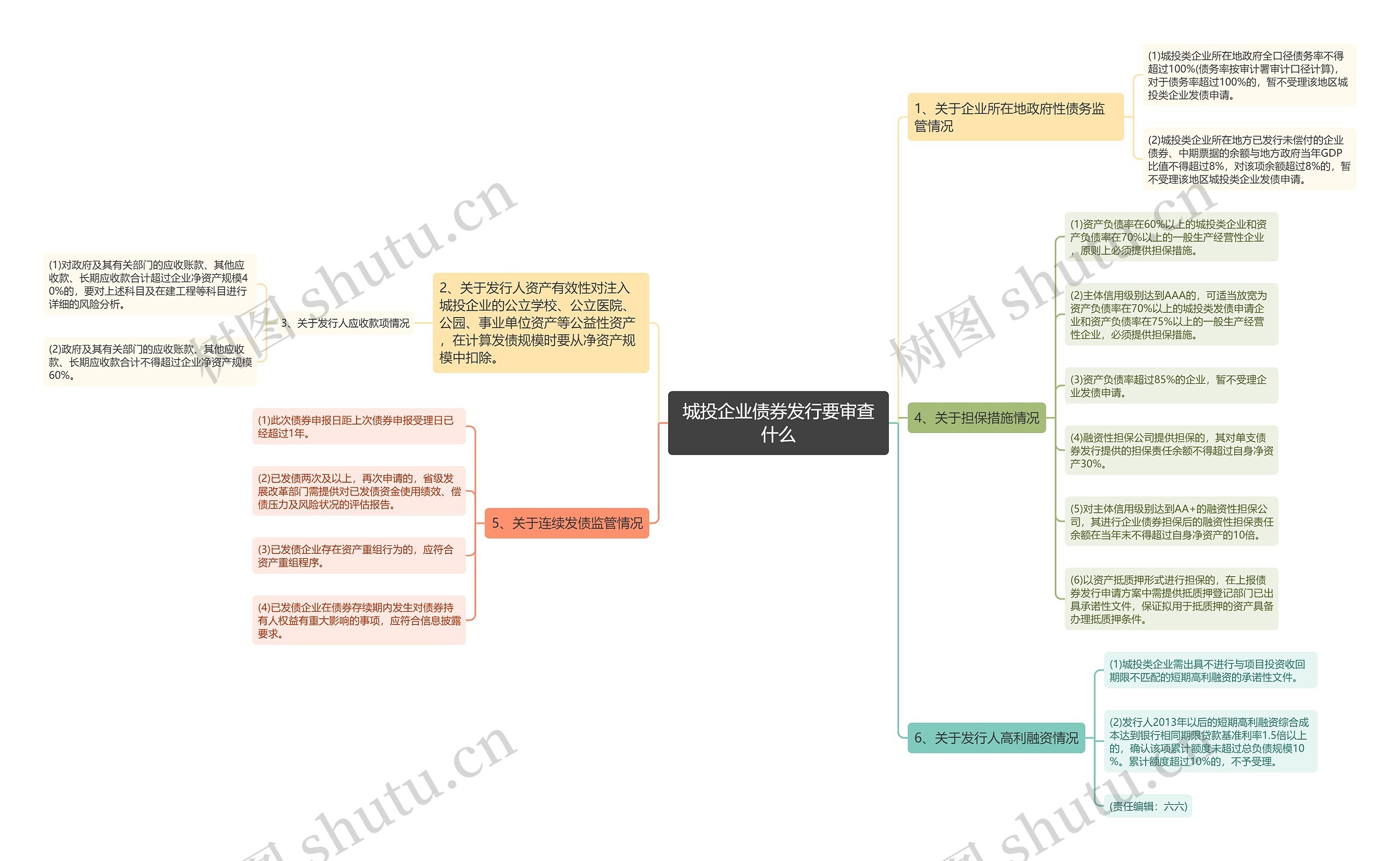 城投企业债券发行要审查什么思维导图