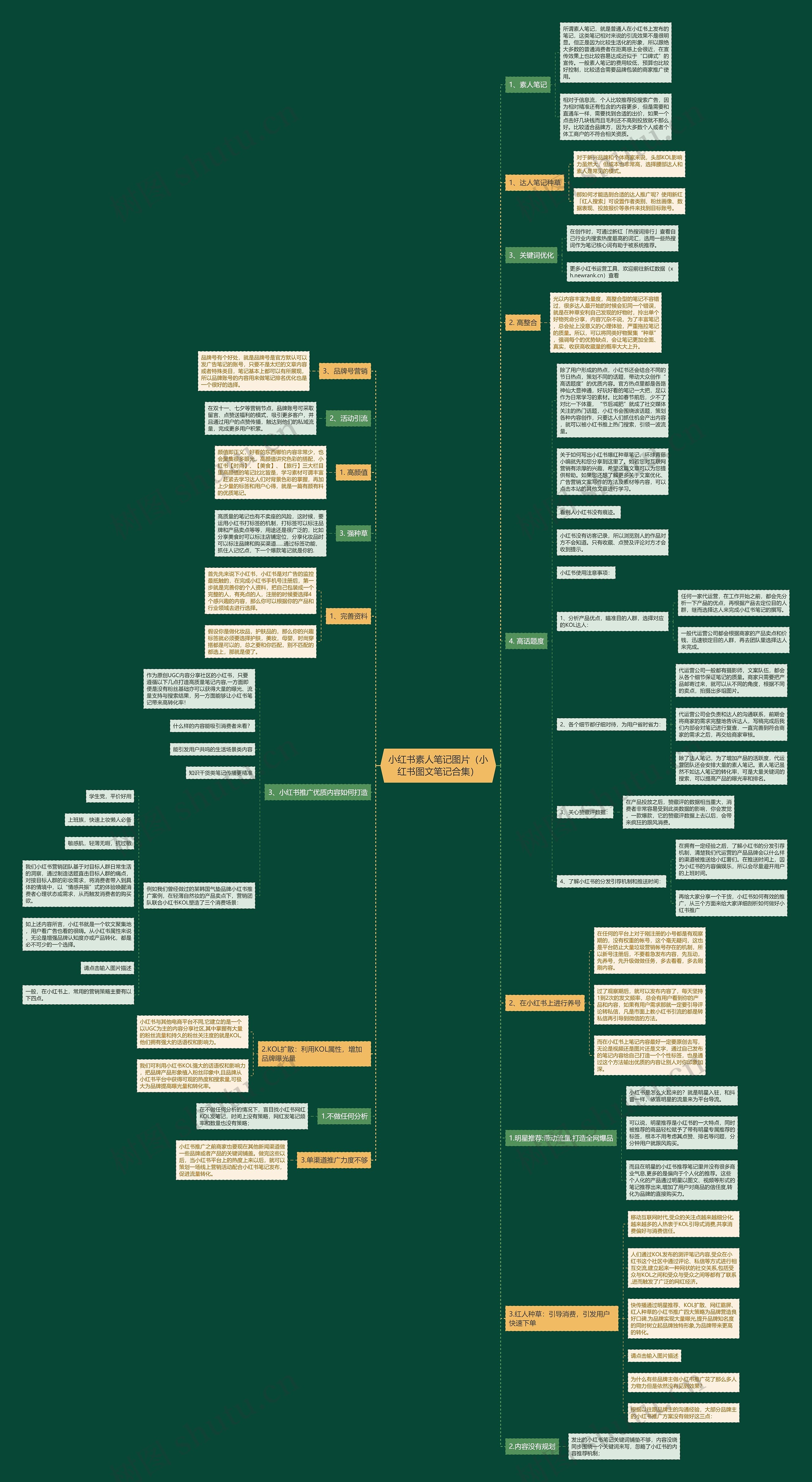 小红书素人笔记图片（小红书图文笔记合集）思维导图