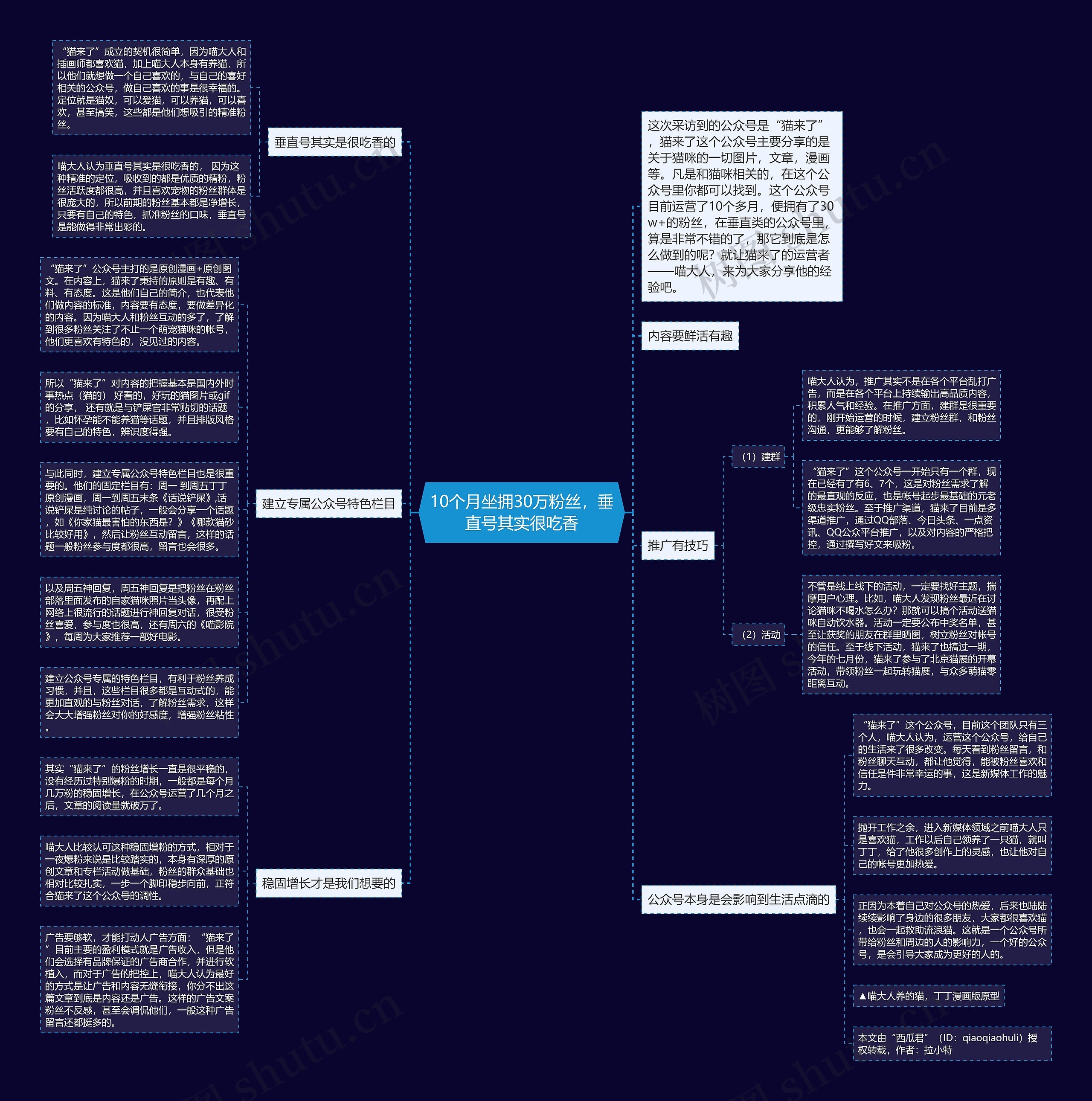 10个月坐拥30万粉丝，垂直号其实很吃香思维导图