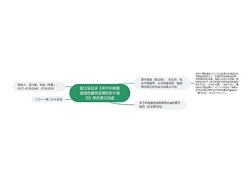 浙江省征求《关于积极推进绿色建筑发展的若干意见》修改意见的函