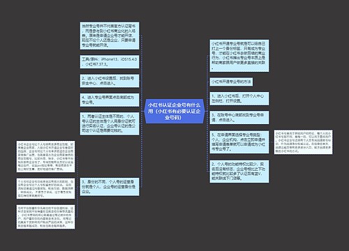 小红书认证企业号有什么用（小红书有必要认证企业号码）