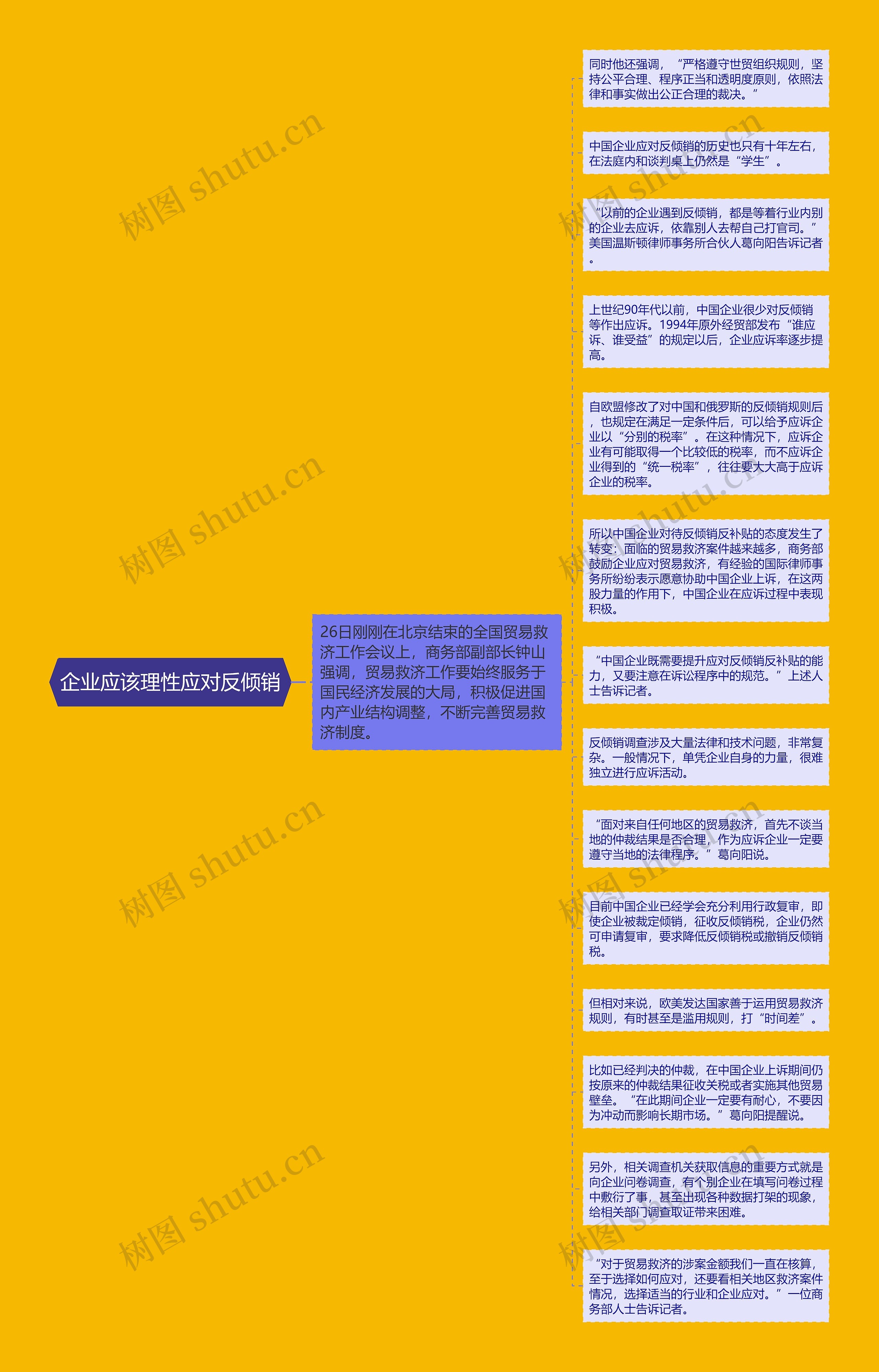 企业应该理性应对反倾销思维导图