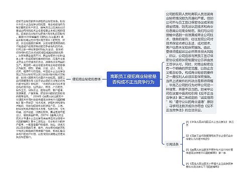 离职员工侵犯商业秘密是否构成不正当竞争行为