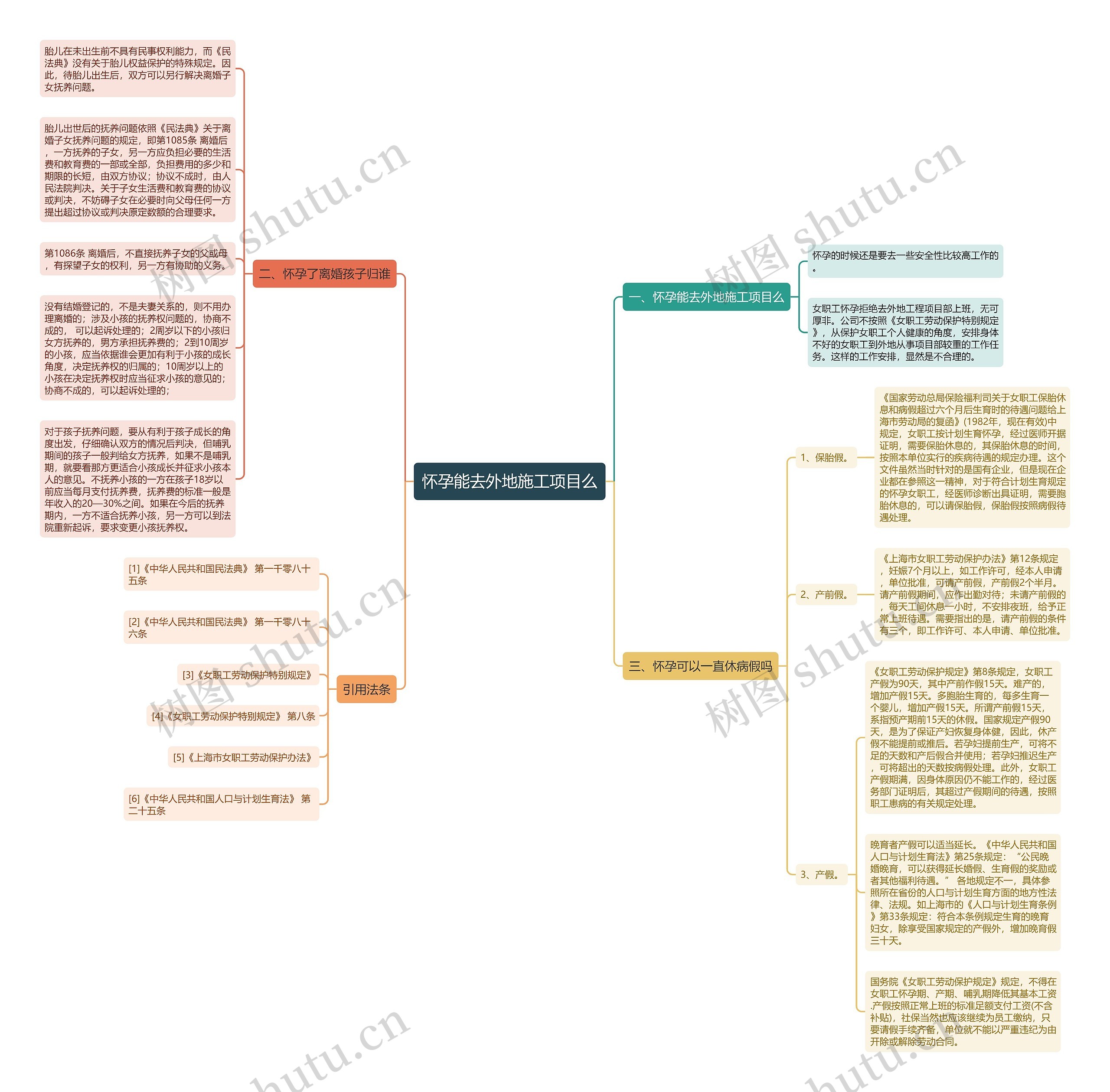 怀孕能去外地施工项目么思维导图