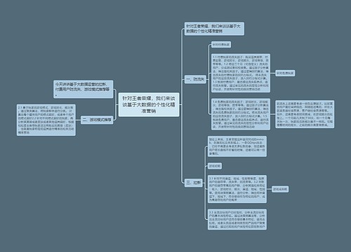 针对王者荣耀，我们来谈谈基于大数据的个性化精准营销