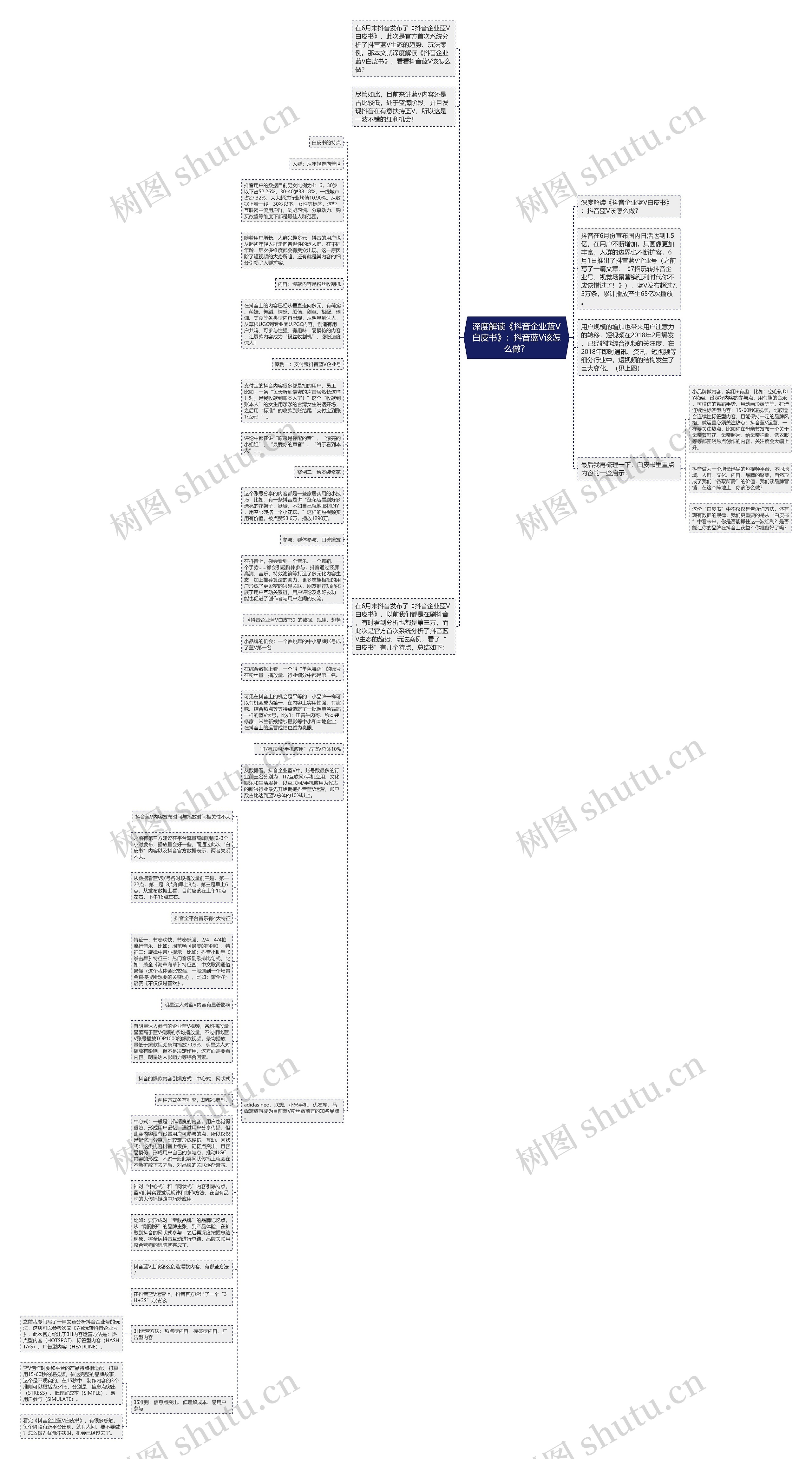 深度解读《抖音企业蓝V白皮书》：抖音蓝V该怎么做？思维导图