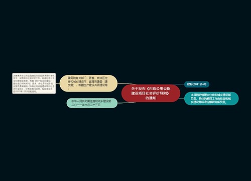 关于发布《市政公用设施建设项目社会评价导则》的通知