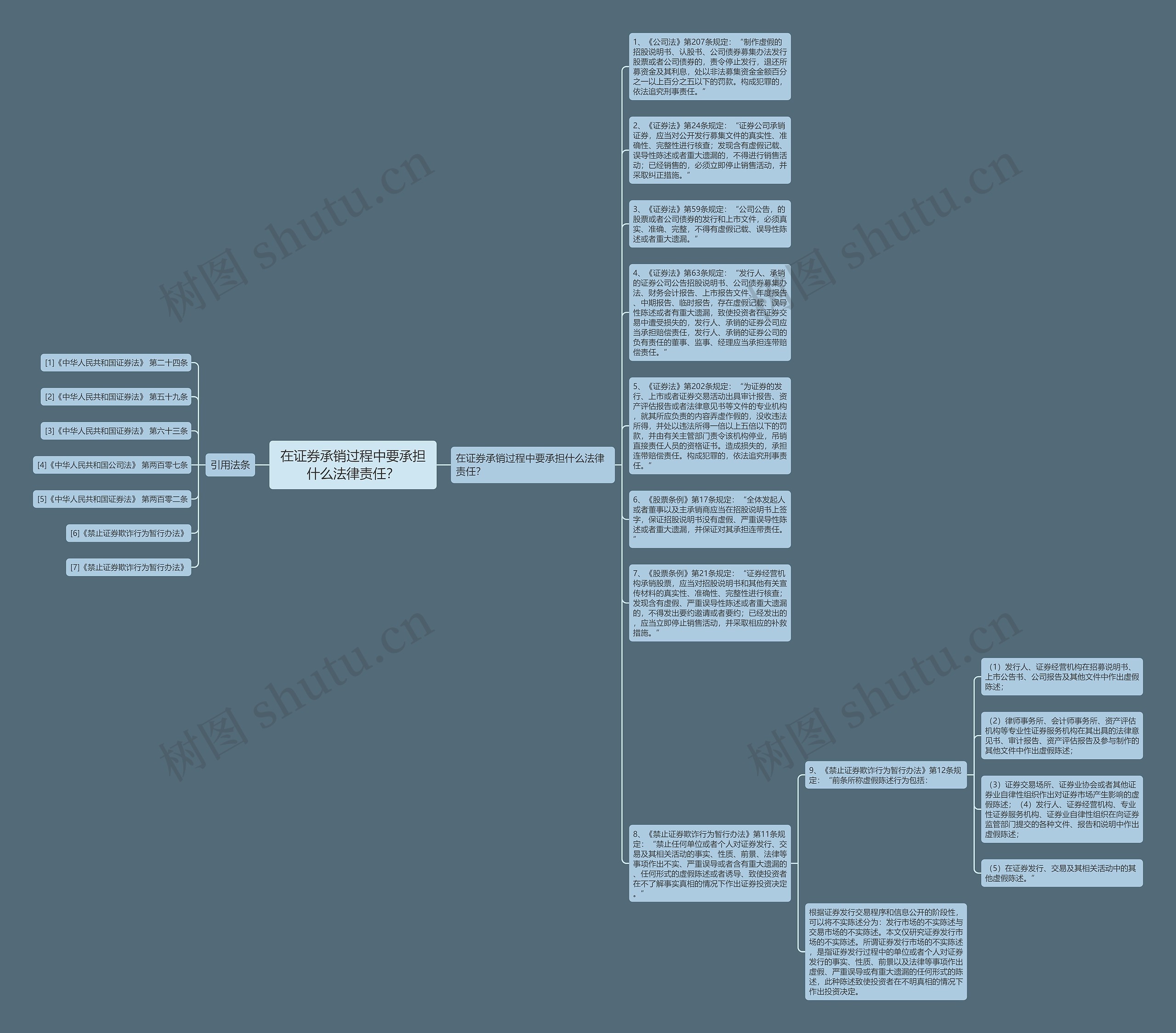 在证券承销过程中要承担什么法律责任？思维导图