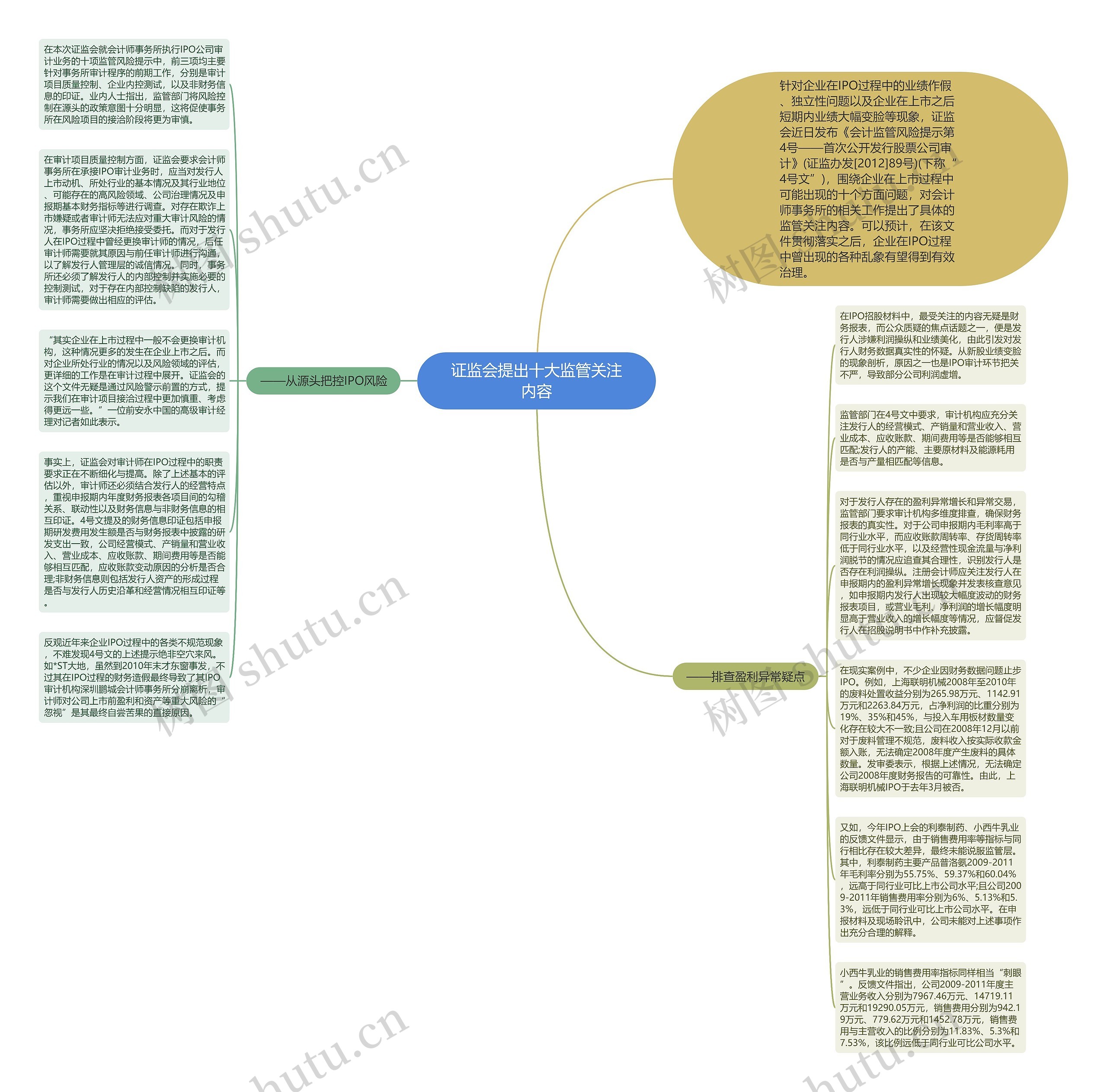 证监会提出十大监管关注内容思维导图