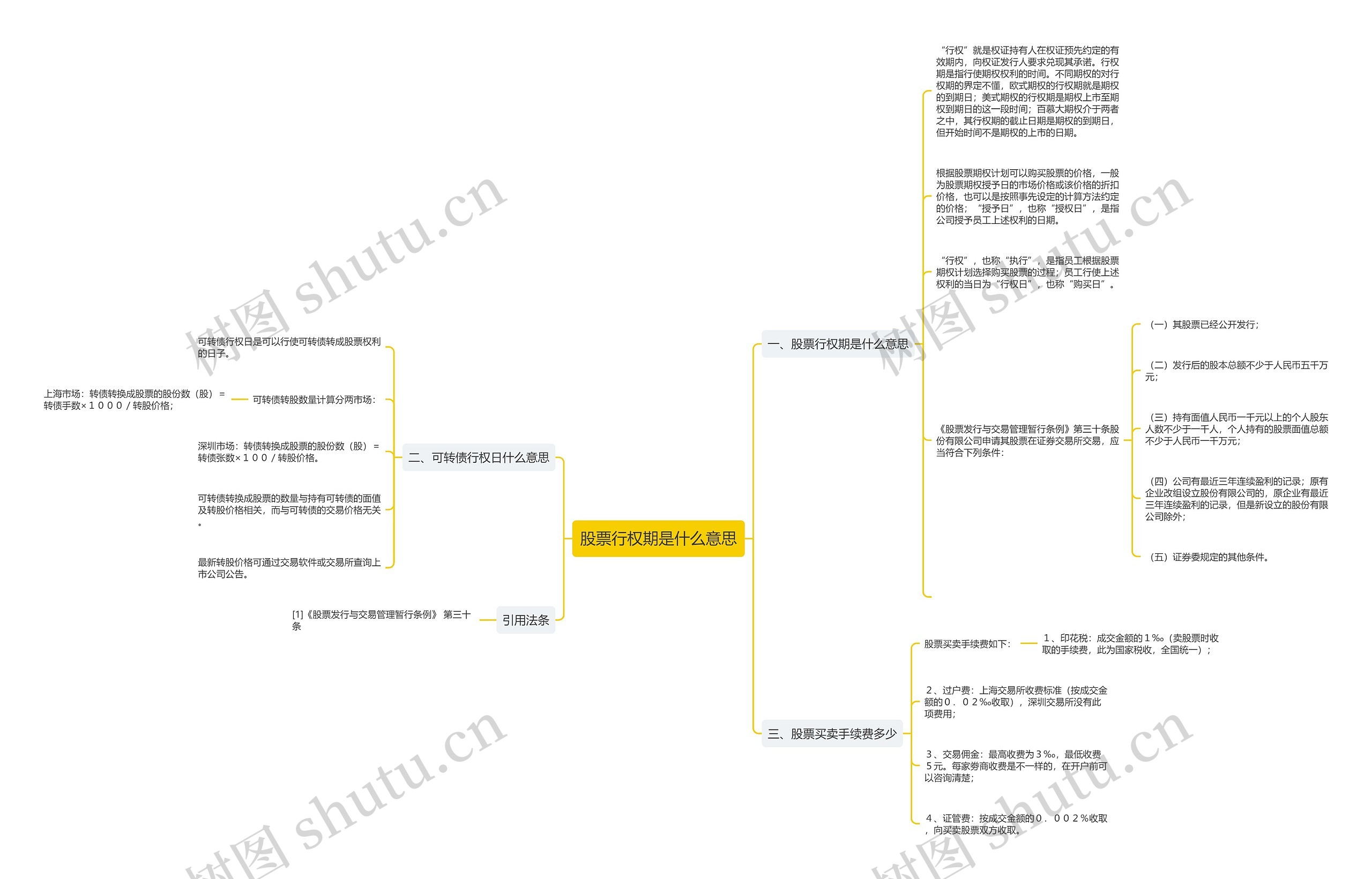 股票行权期是什么意思思维导图