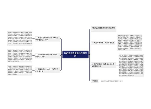 反不正当竞争法的作用详解